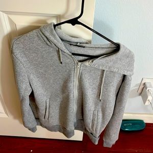 Shein light grey zip cropped fit